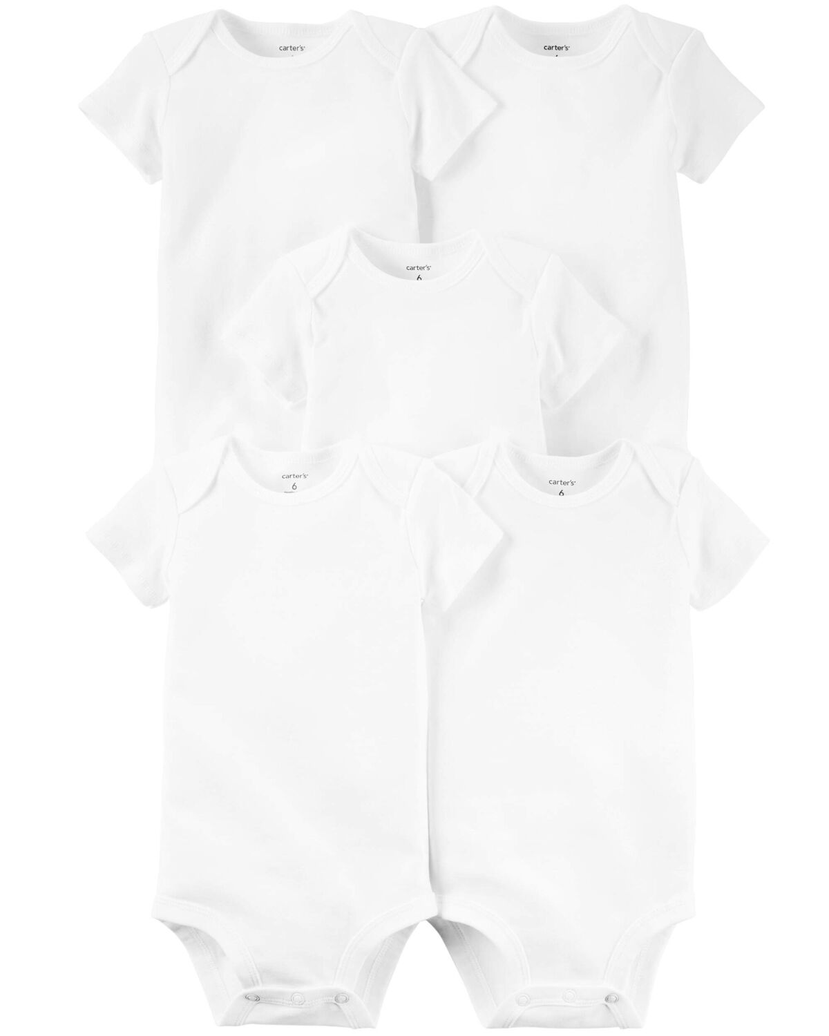 Baby 5-Pack Short-Sleeve Bodysuits - White - Image 5
