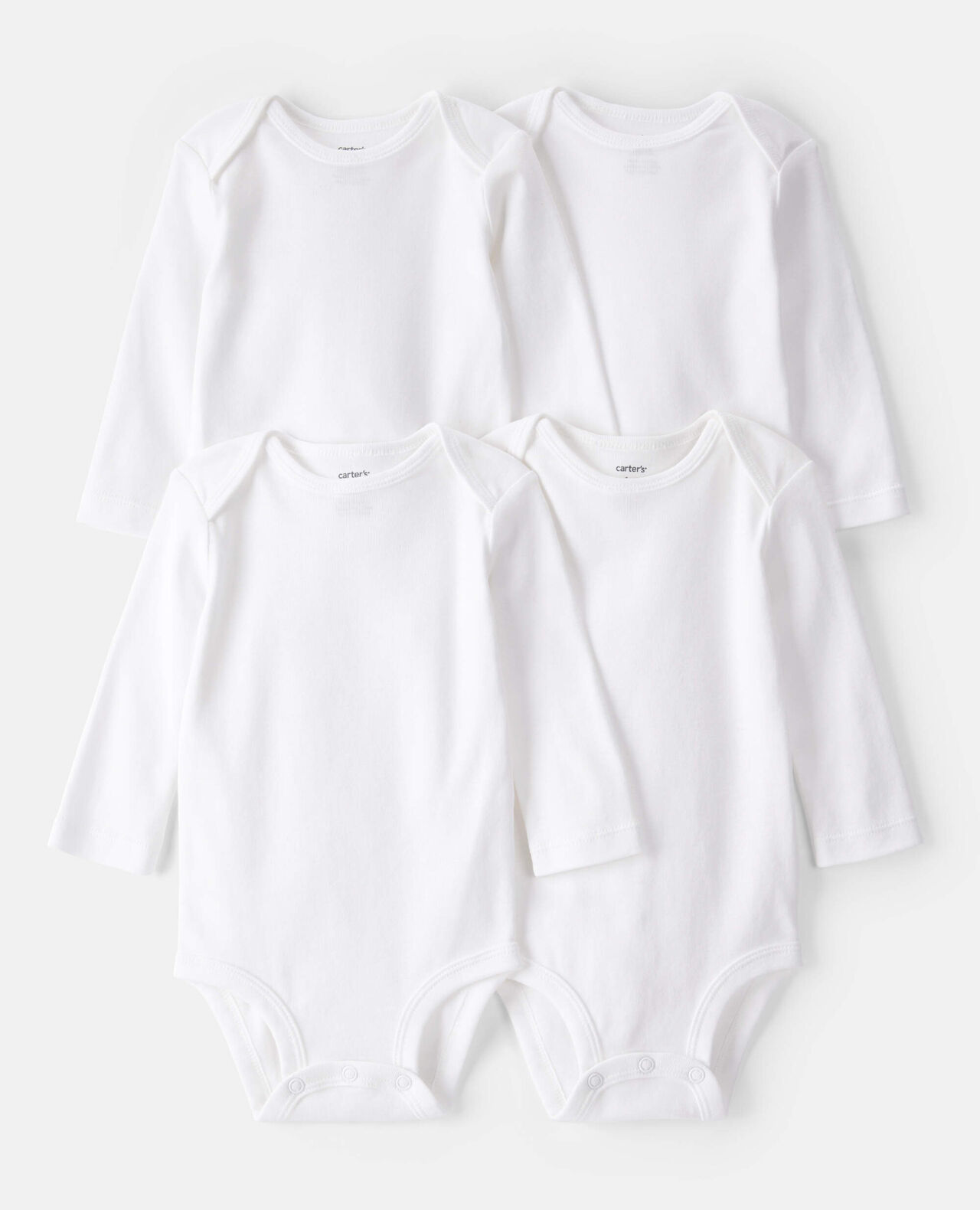 Baby 4-Pack Long-Sleeve Bodysuits - White - Image 5