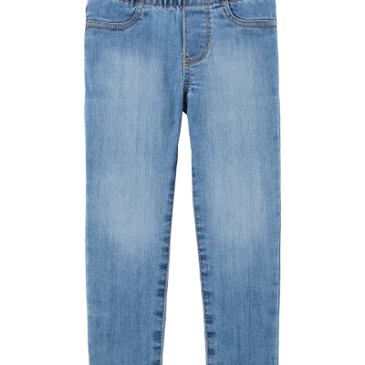 Baby Girl Medium Wash Elastic-Waist Jeggings