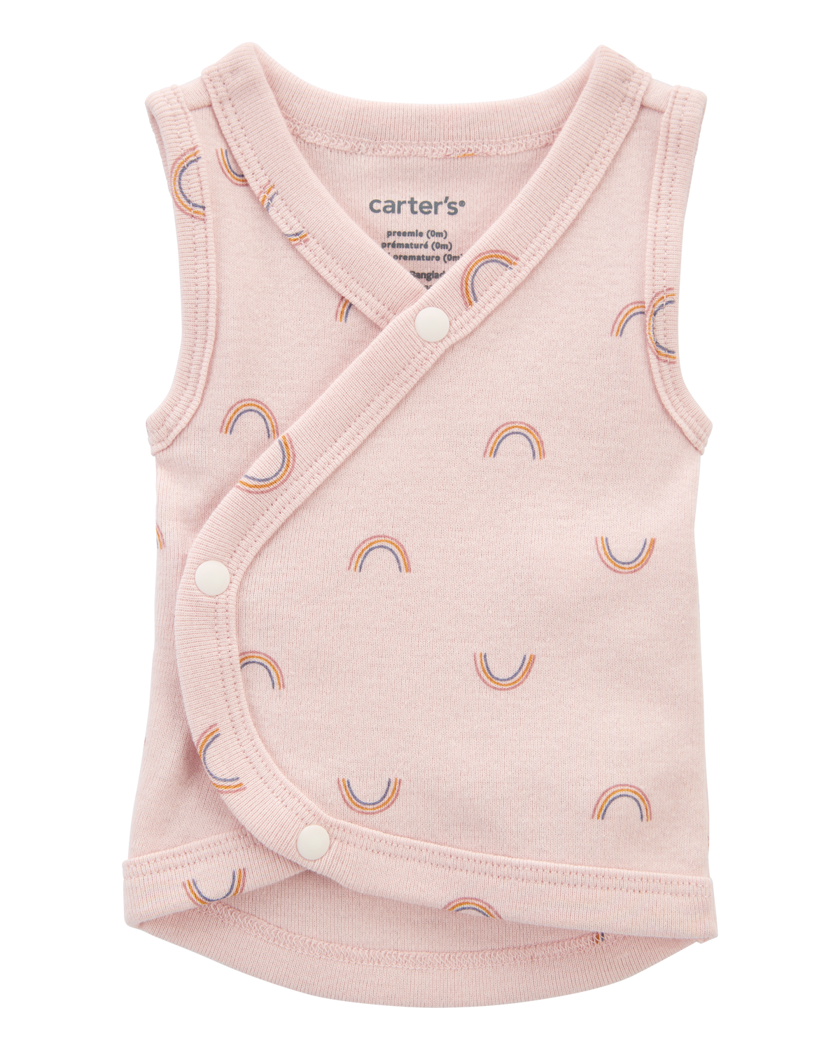 Baby Girl Preemie Rainbow Cotton Tank - Pink