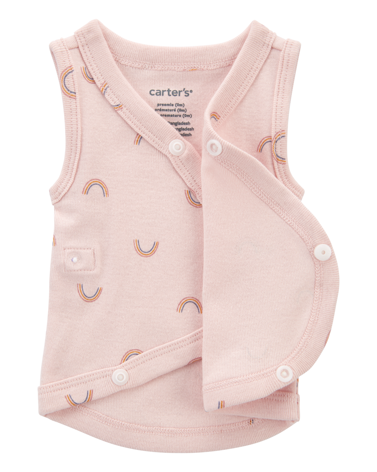 Baby Girl Preemie Rainbow Cotton Tank - Pink - Image 3