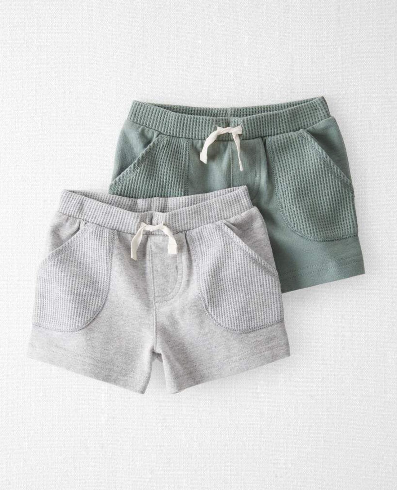 Baby 2-Pack Organic Cotton Waffle Knit Shorts - Image 5