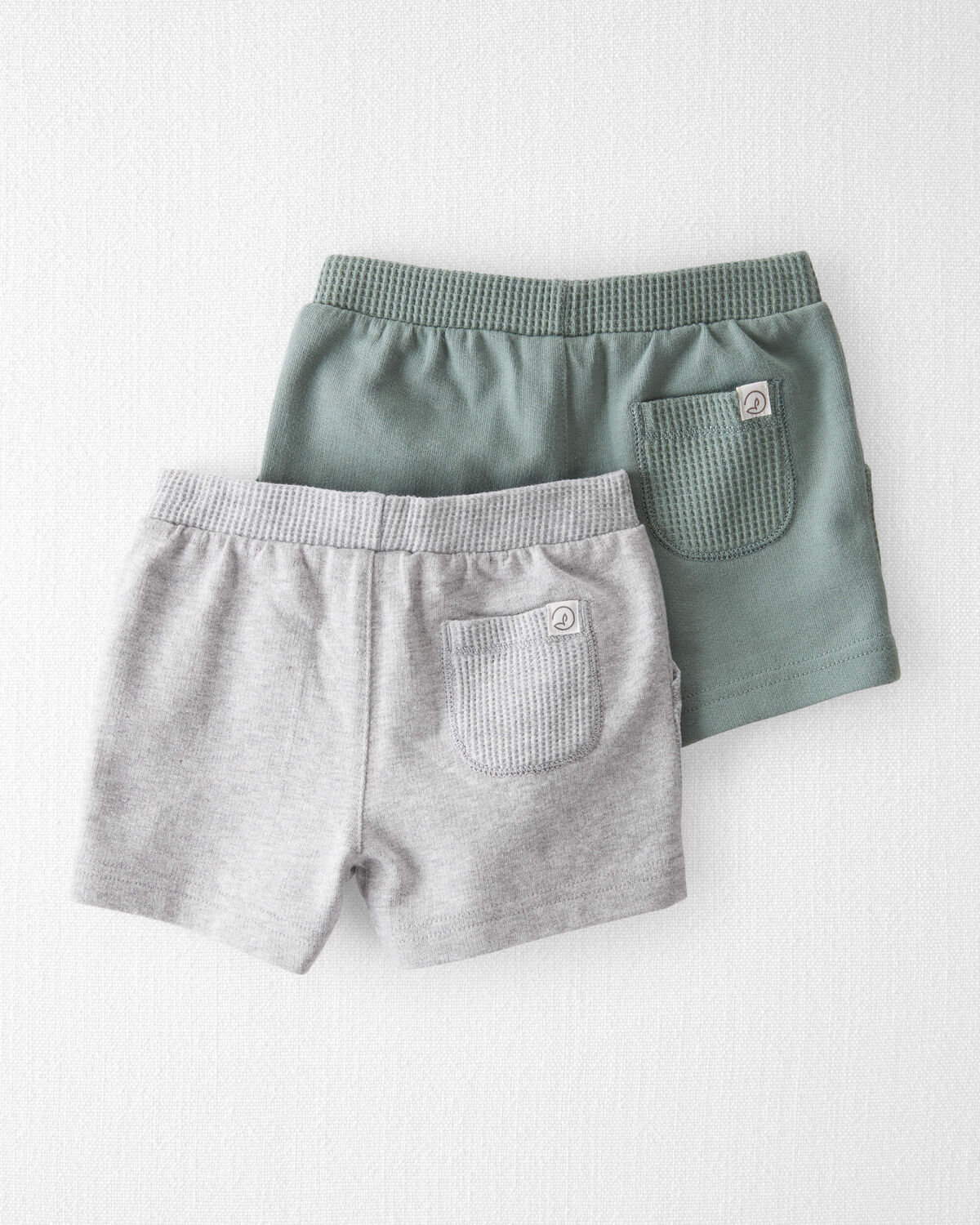 Baby 2-Pack Organic Cotton Waffle Knit Shorts - Image 2
