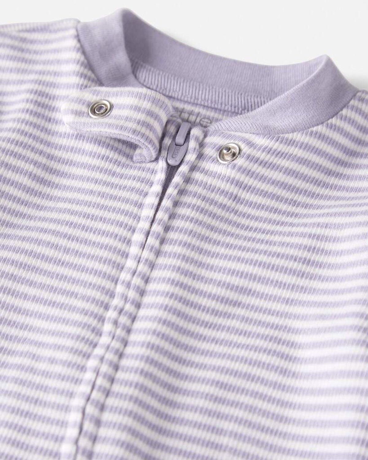 Baby Girl Organic Cotton Striped Sleep & Play Pajamas - Image 2