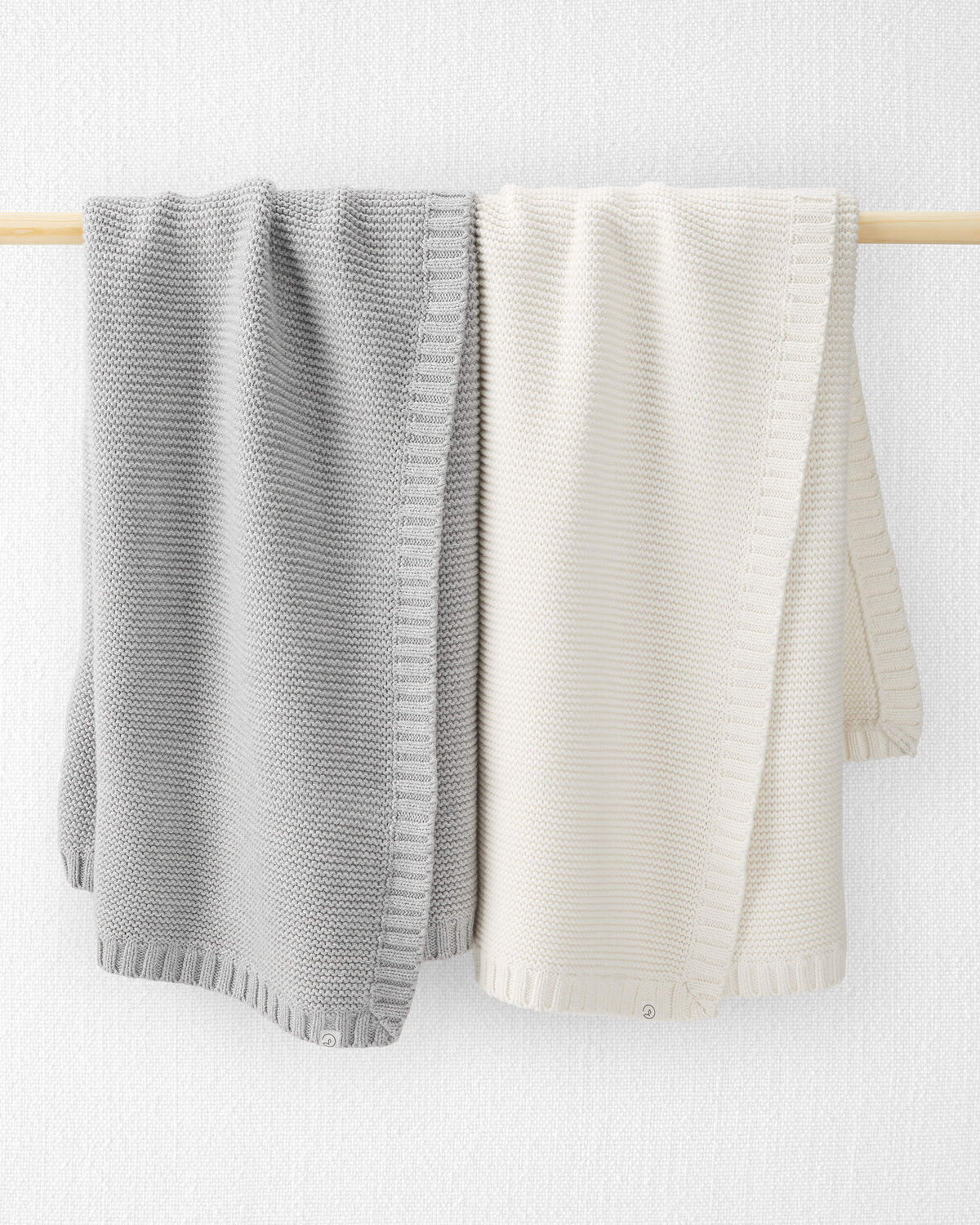 Baby Organic Cotton Textured Knit Blanket in Cream - Image 3