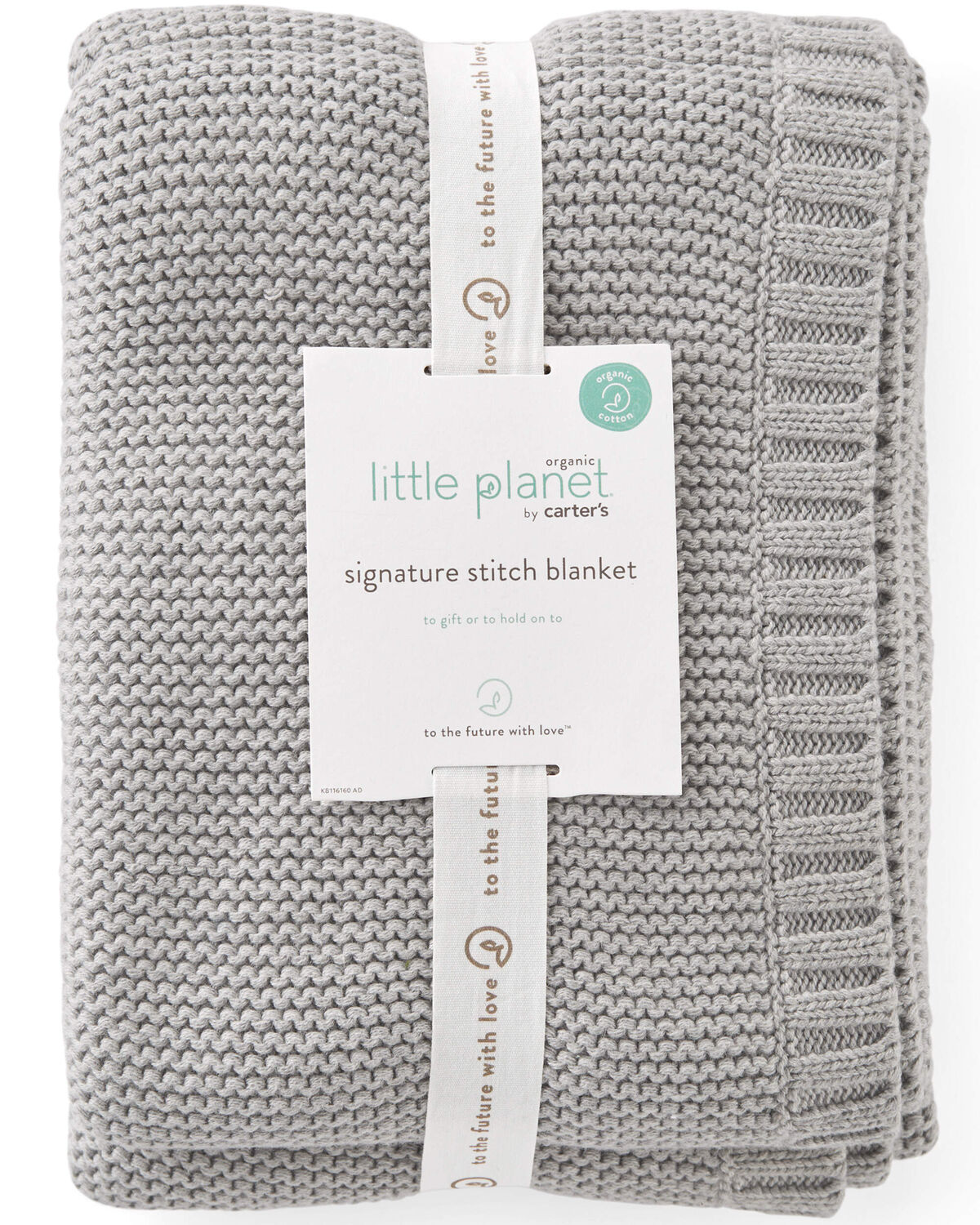 Baby Organic Cotton Textured Knit Blanket in Gray - Image 3