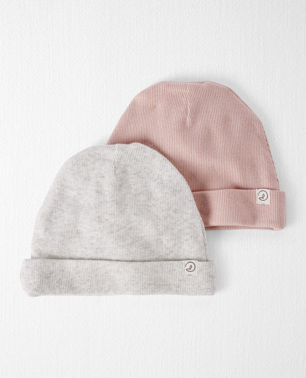 Baby 2-Pack Organic Cotton Rib Caps - Image 3