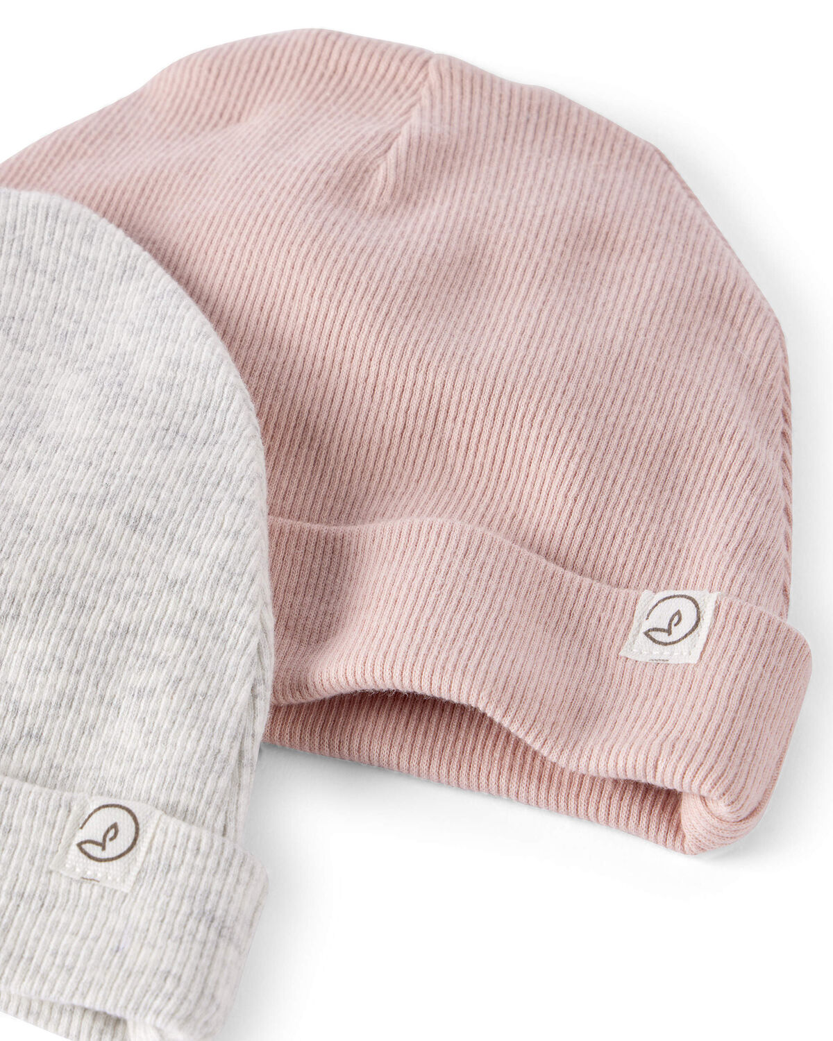 Baby 2-Pack Organic Cotton Rib Caps - Image 2
