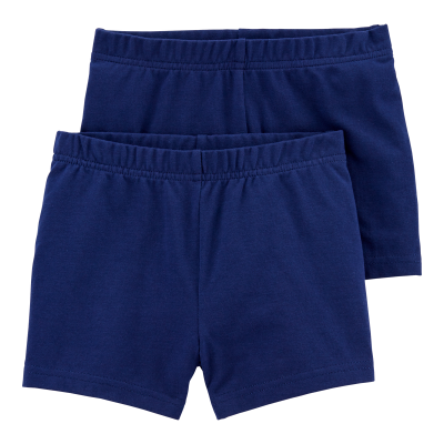 Baby Girl 2-Pack Cartwheel Shorts - Navy