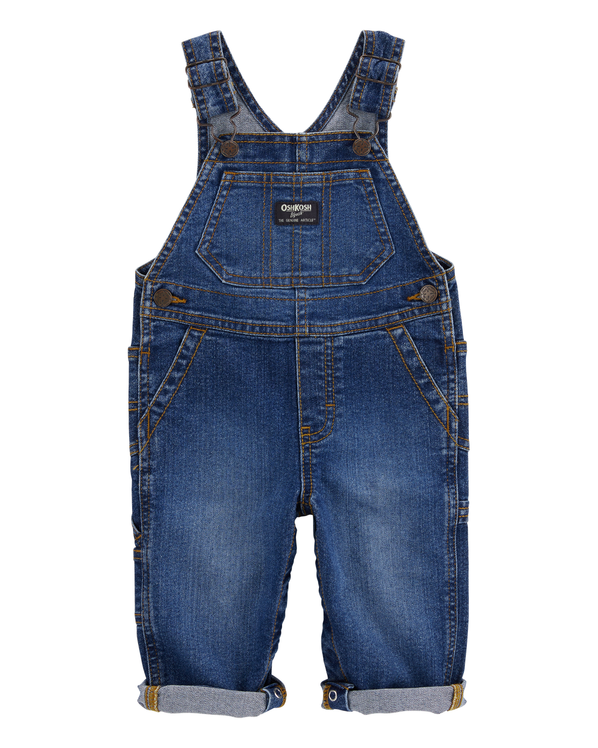 Baby Stretch Denim Classic Overalls - Dark Wash