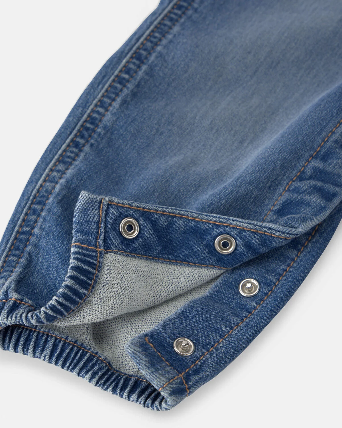 Baby Knit-Like Denim Overalls - Medium Wash - Image 3