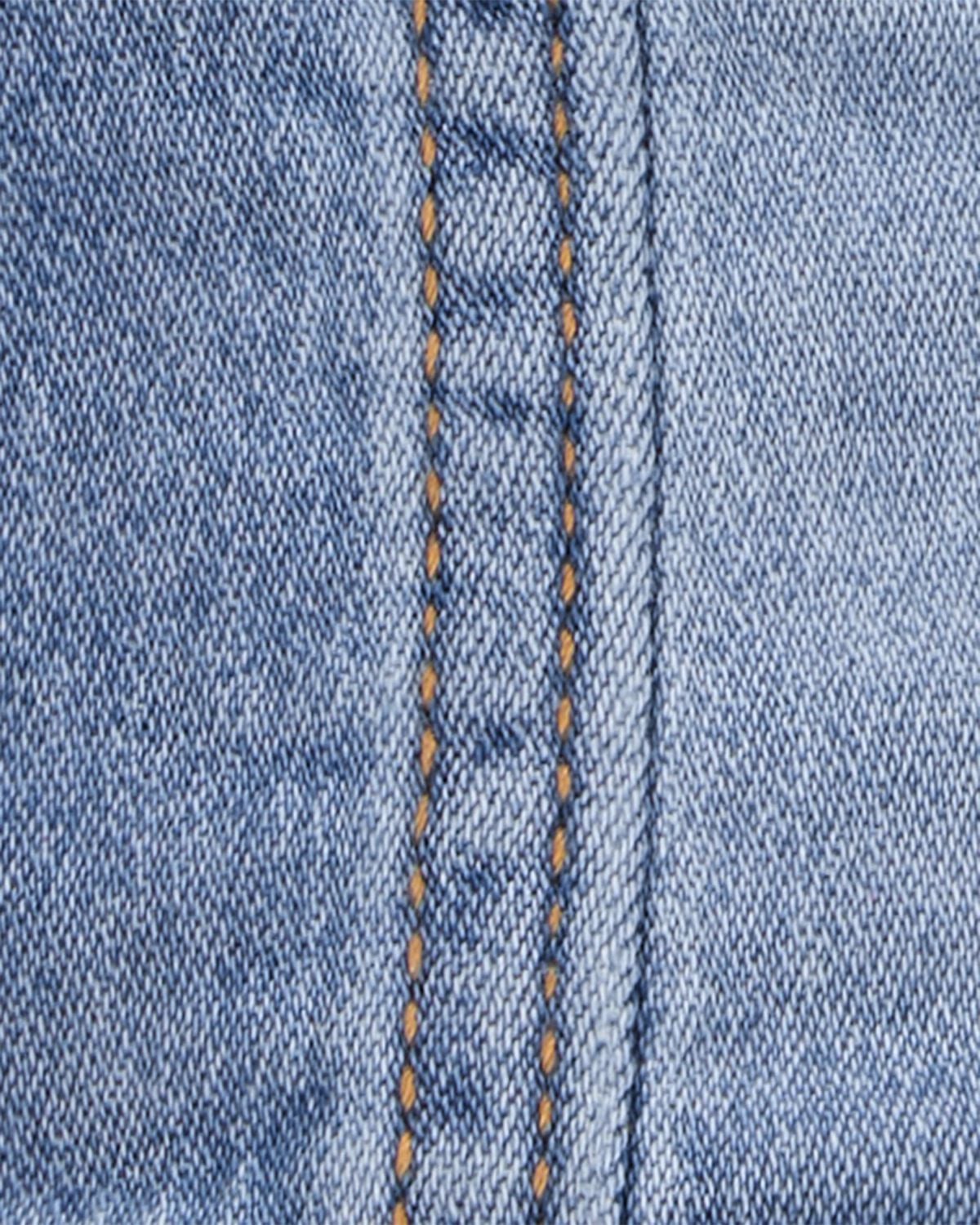 Baby Girl Denim Knit-Like Jacket - Medium Wash - Image 2