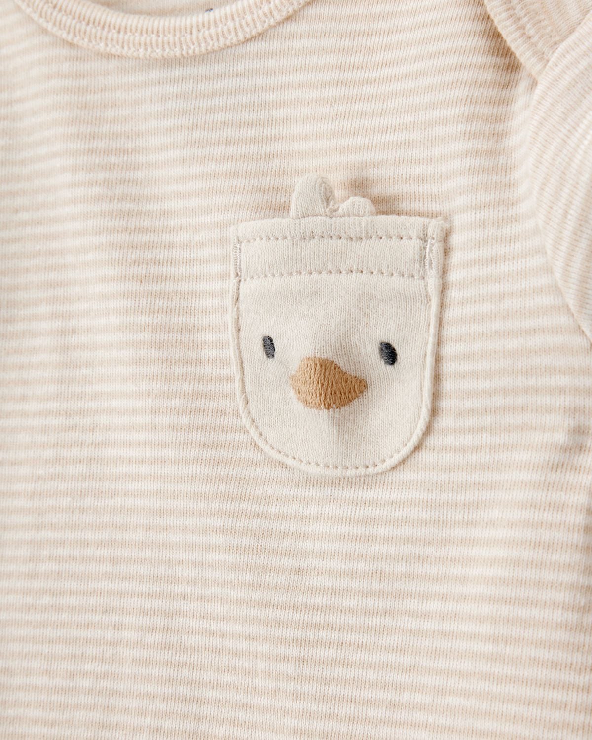 Baby 4-Piece Striped Duck Outfit Set - Brown - Image 2