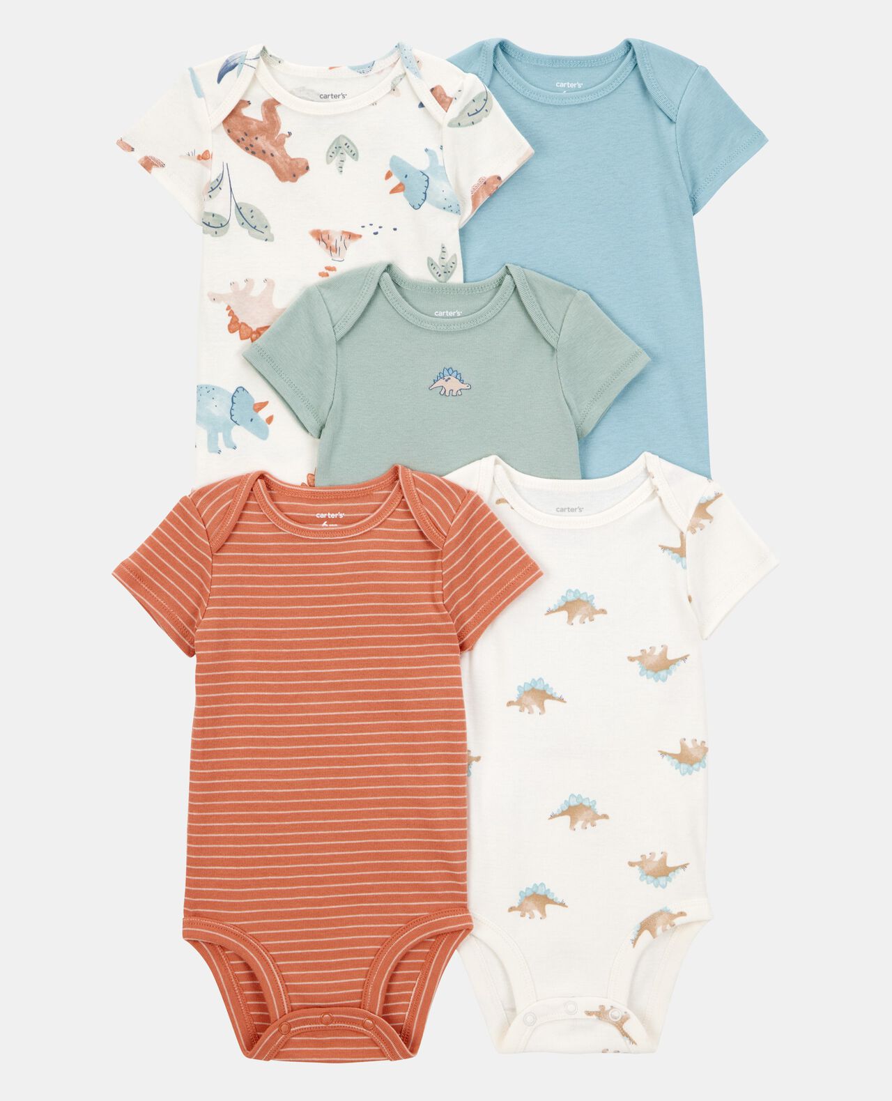 Baby Boy 5-Pack Construction Short-Sleeve Cotton Bodysuits - Image 10