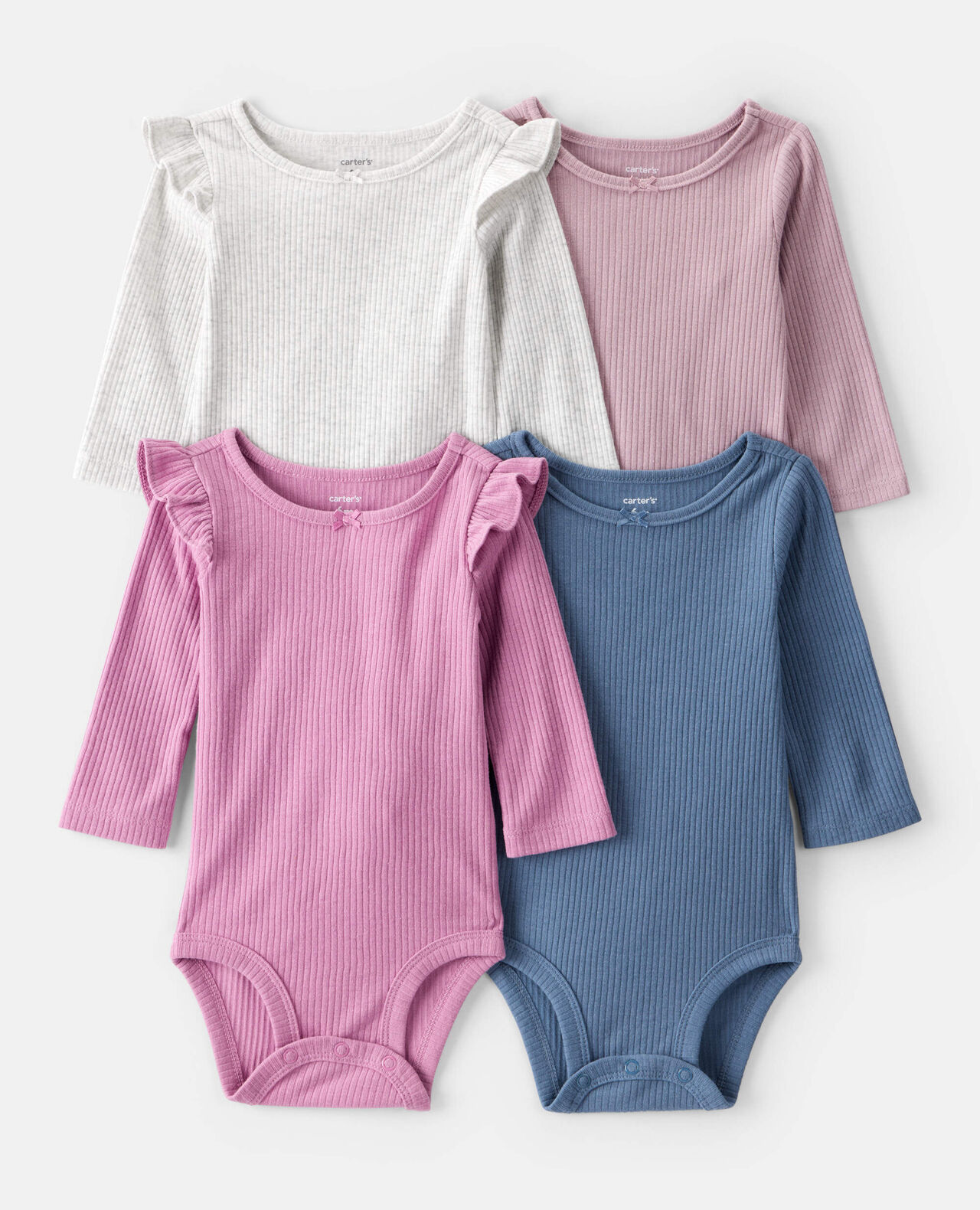 Baby Girl 4-Pack Long-Sleeve Multipack Bodysuits - Image 6