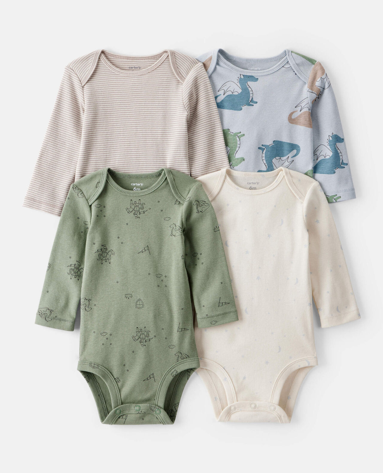 Baby Boy 4-Pack Long-Sleeve Multipack Raglan Bodysuits - Image 8