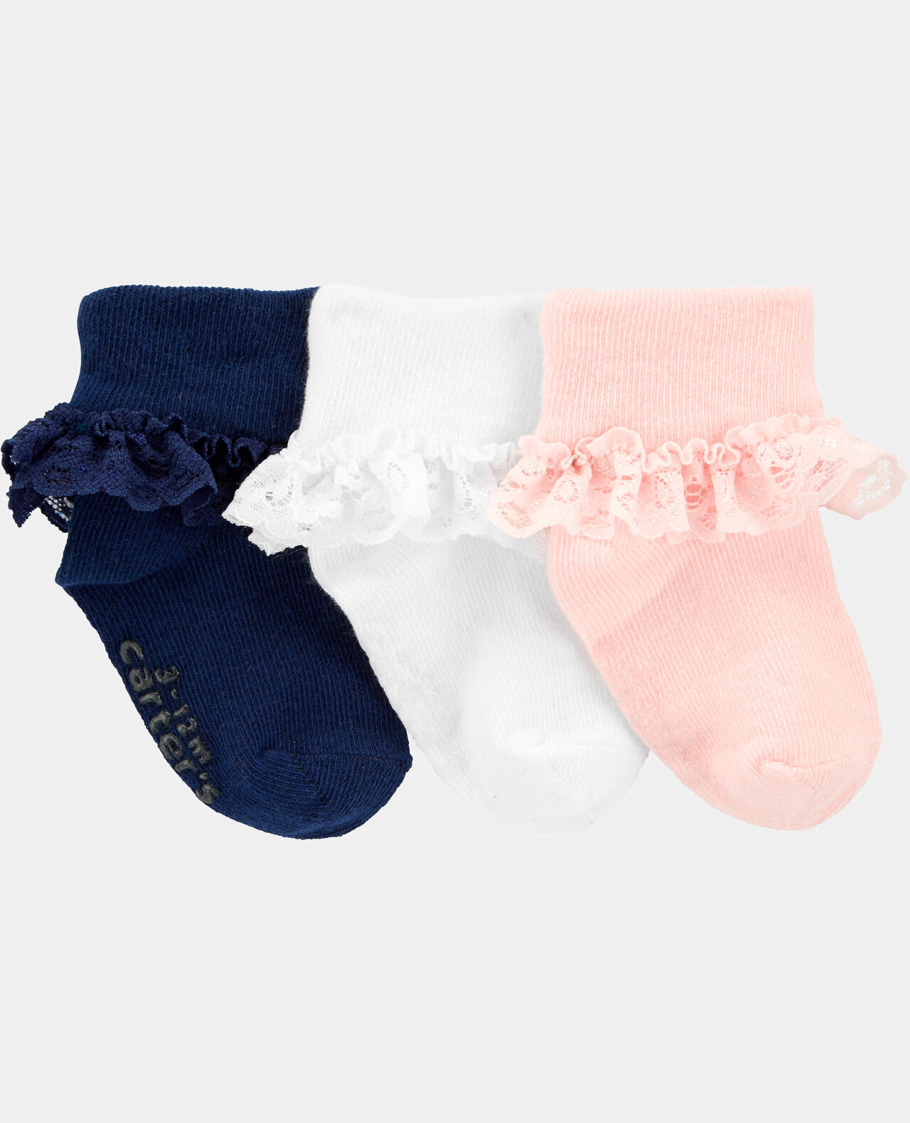 Baby Girl 3-Pack Lace Cuff Socks - Image 2