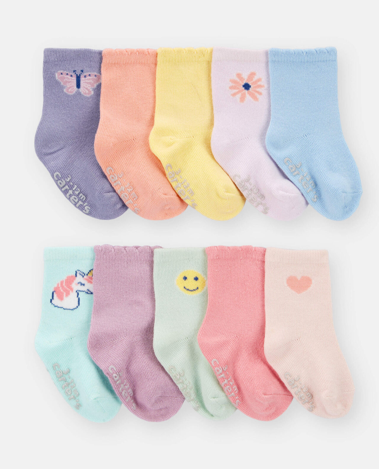 Baby Girl 10-Pack Scallop Crew Socks - Image 3