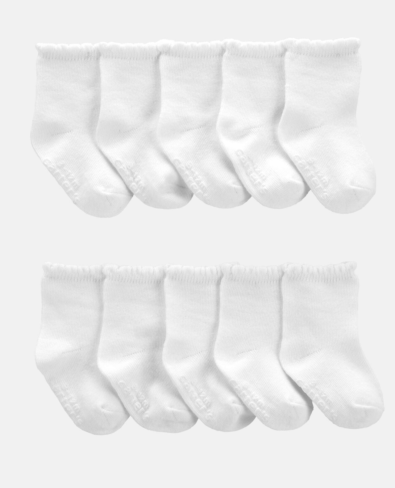 Baby Girl 10-Pack Scallop Crew Socks - Image 2
