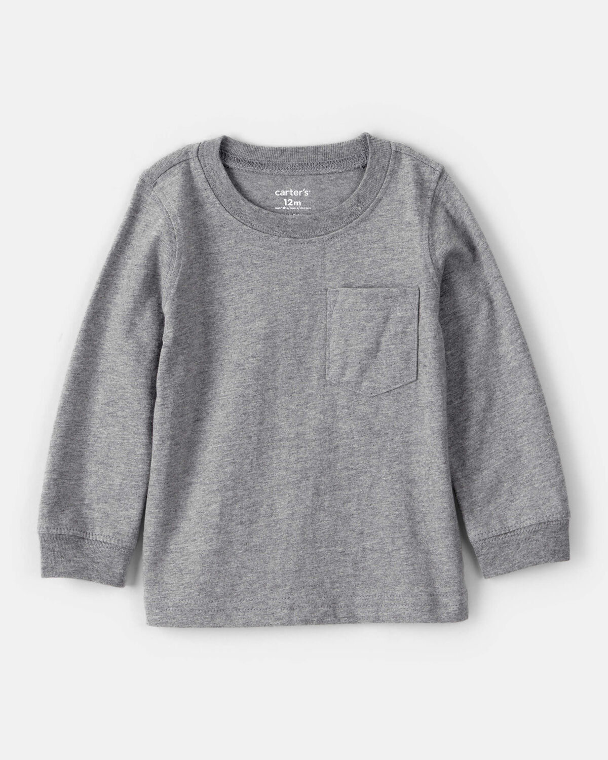 Baby Boy Long-Sleeve Pocket Tee - Grey