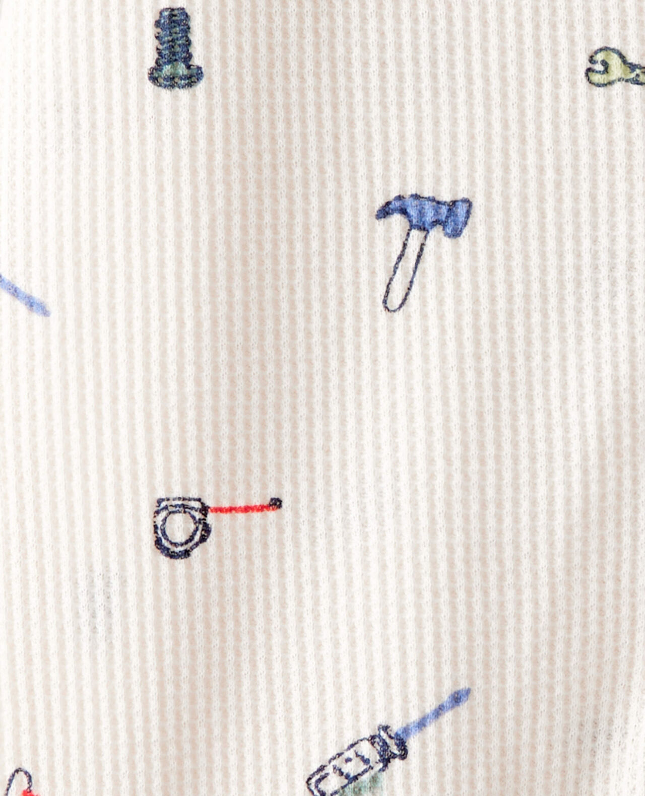 Baby Boy Space Print 2-Way Zip Waffle Knit Sleep & Play Pajamas - Grey - Image 4