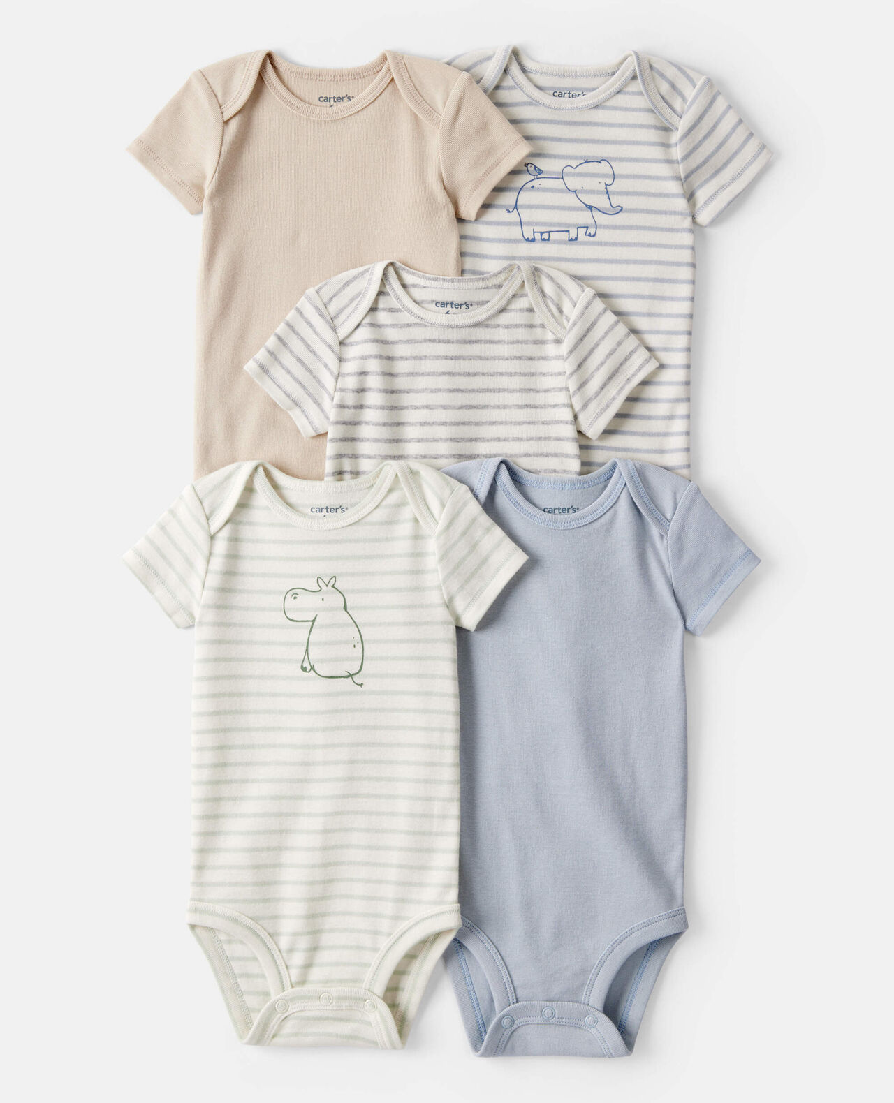 Baby Boy 5-Pack Construction Short-Sleeve Cotton Bodysuits - Image 14