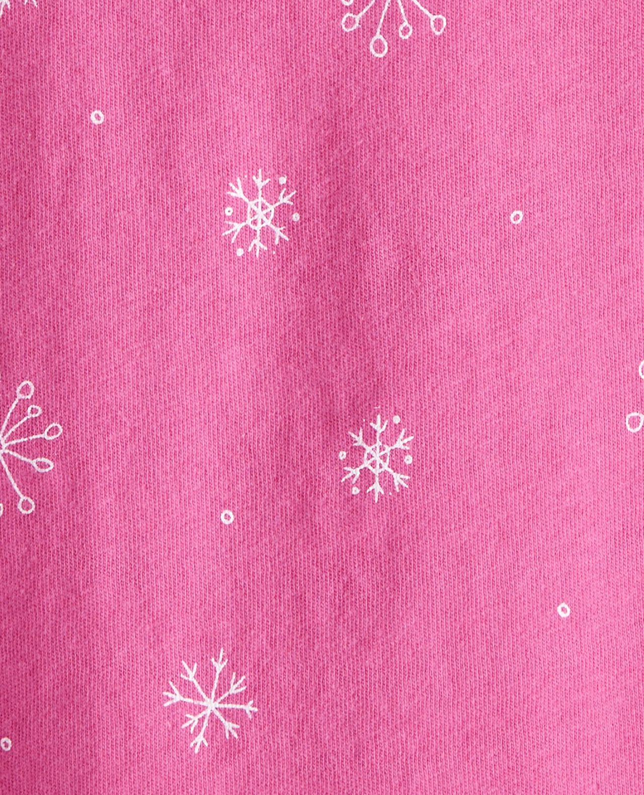 Baby Girl Snowflake Print Long-Sleeve Pocket Tee - Pink - Image 3