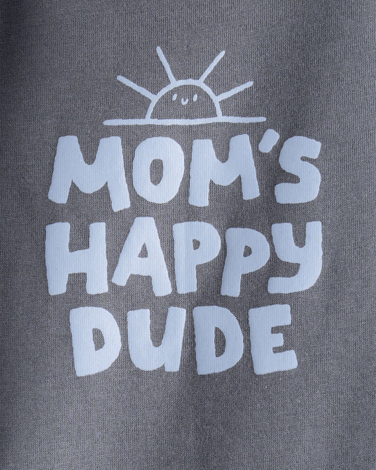 Baby Boy 'Mom's Happy Dude' Short-Sleeve Graphic Bodysuit - Grey - Image 2