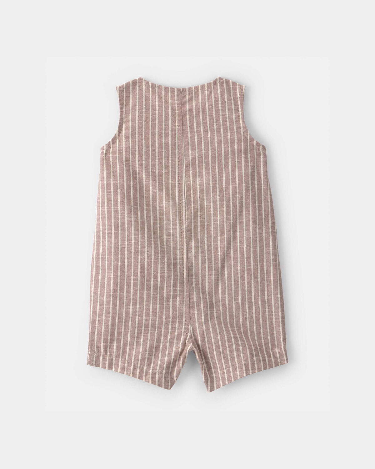 Baby Boy Striped Sleeveless Romper - Brown/White - Image 2