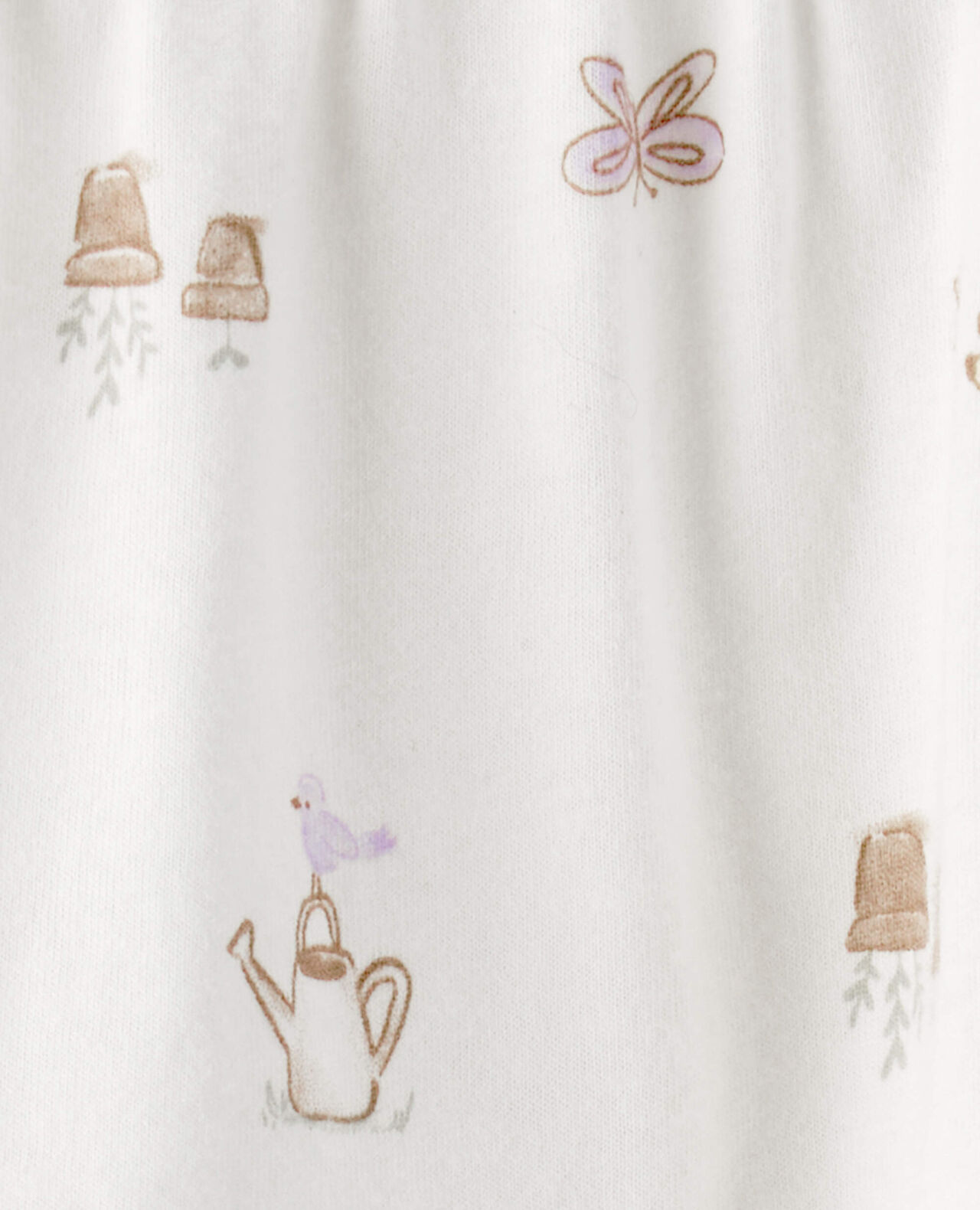 Baby Girl Gardening Print Sleeveless Dress - White - Image 6