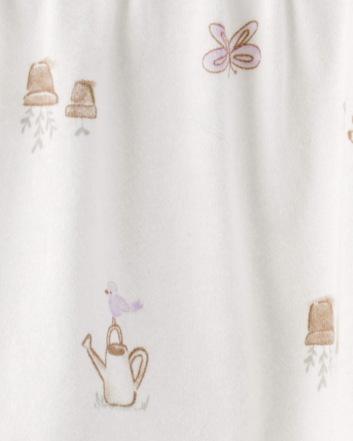 Baby Girl Gardening Print Sleeveless Dress - White - Image 4