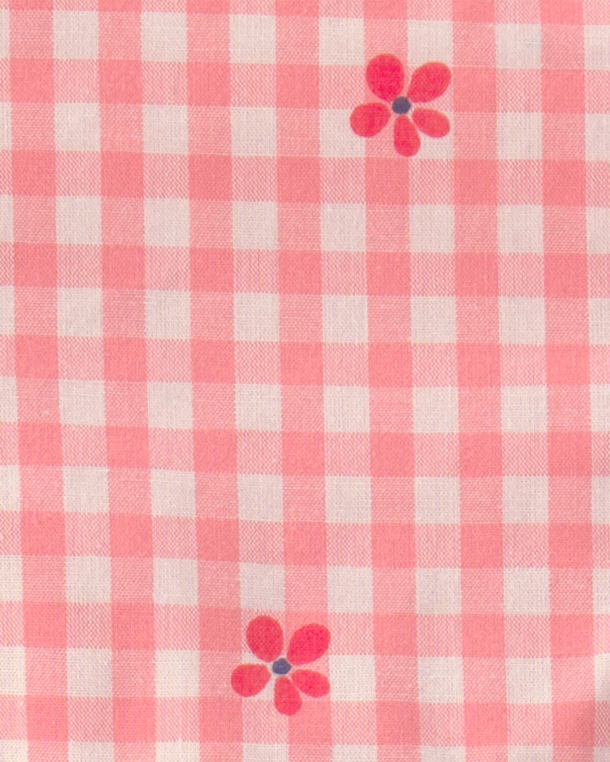 Baby Girl Gingham Flower Romper - Pink - Image 3