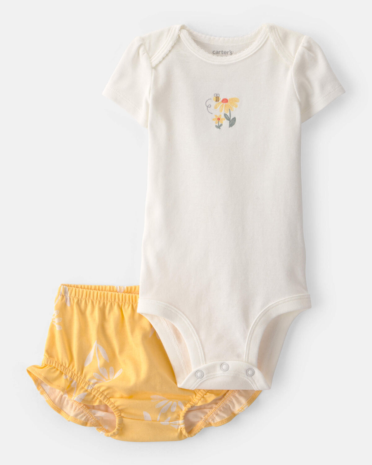 Baby Girl 3-Piece Flower Outfit Set - Yellow/White - Image 10