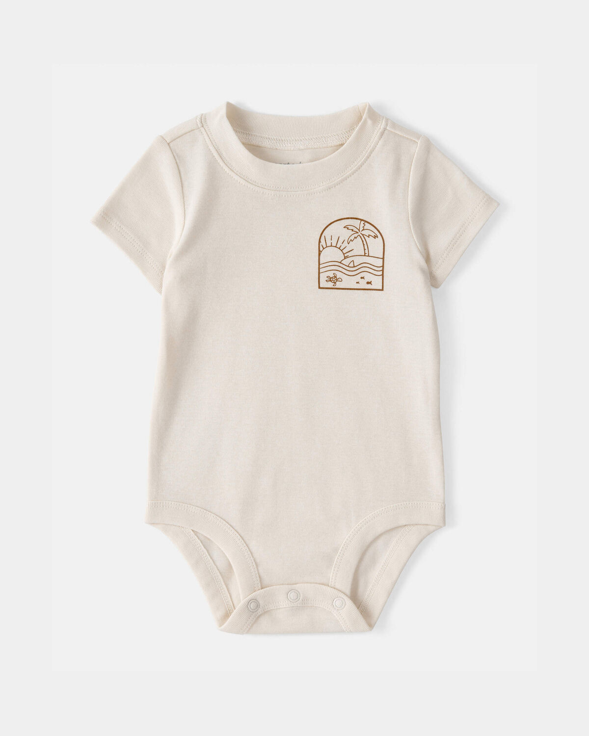 Baby Boy 3-Piece Beach Striped Outfit Set - Brown/White - Image 9
