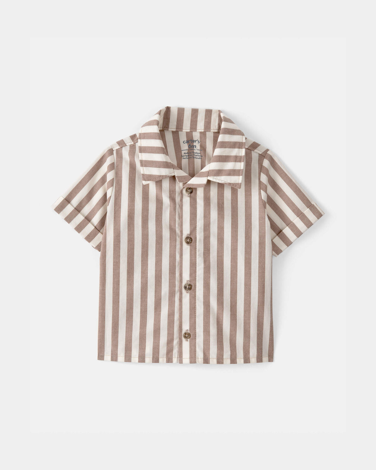 Baby Boy 3-Piece Beach Striped Outfit Set - Brown/White - Image 10