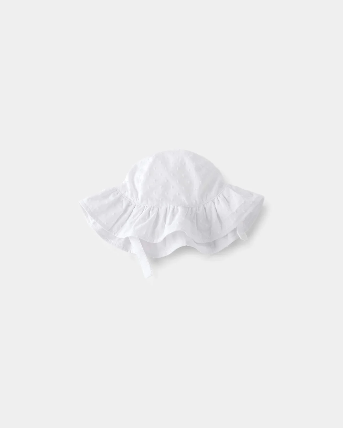 Baby Girl Cotton Swiss Dot Sunhat - White - Image 2