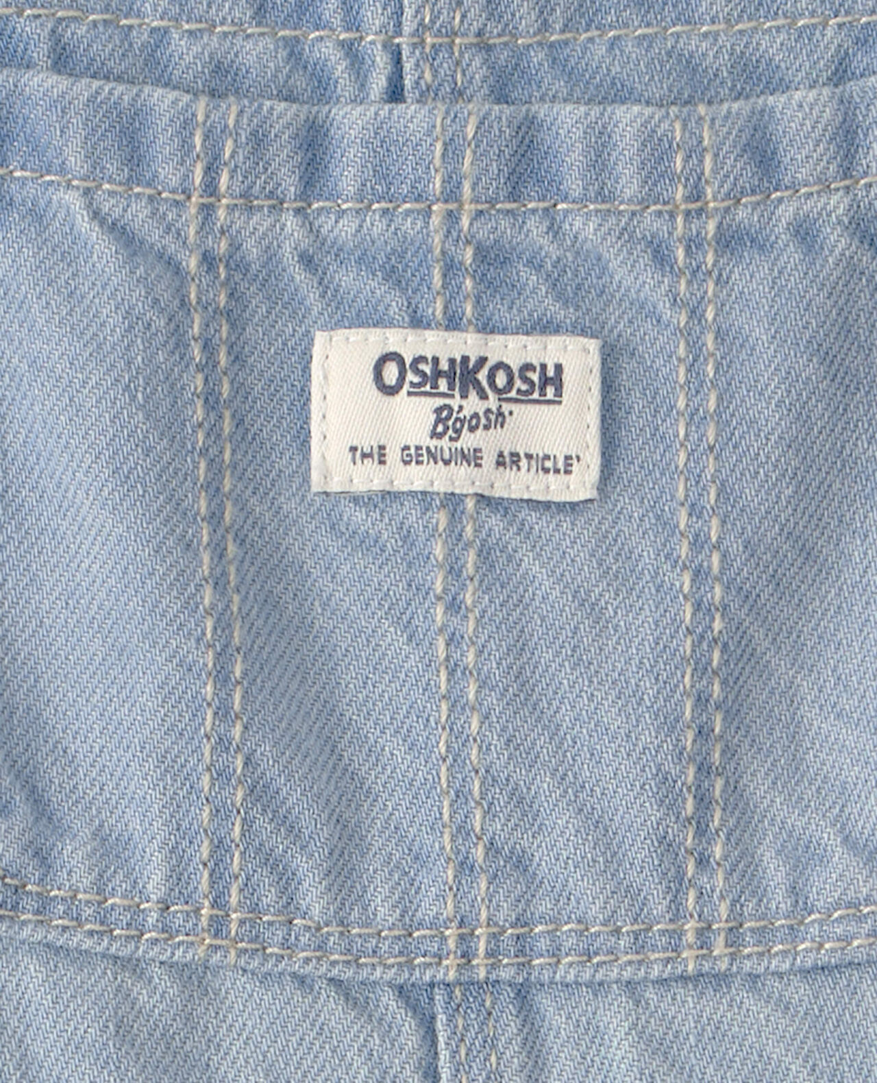 Baby Girl Denim Patch Overalls - Light Wash - Image 6