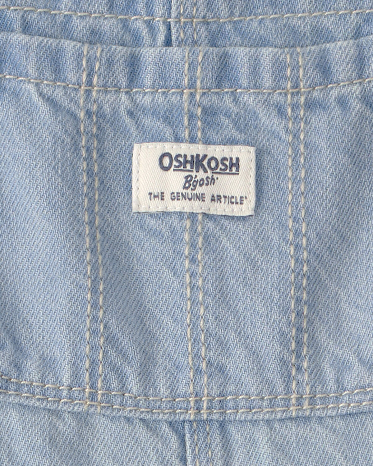Baby Girl Denim Patch Overalls - Light Wash - Image 5