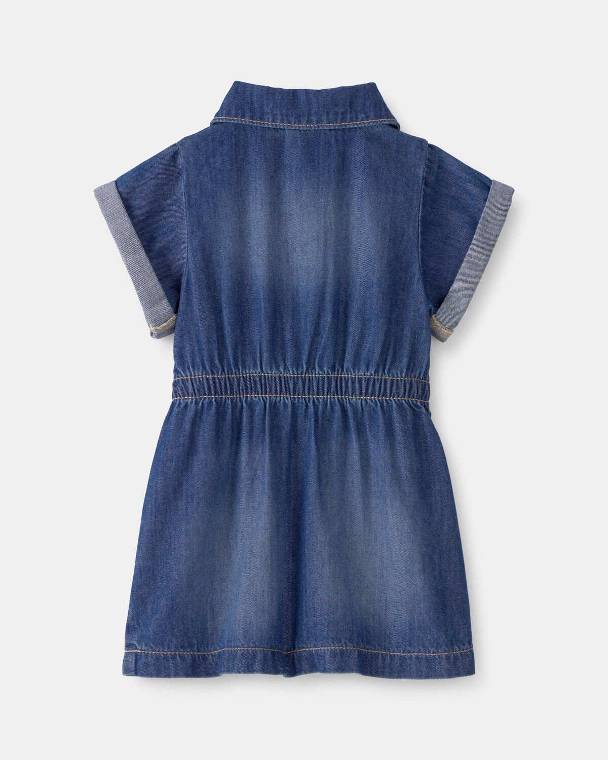 Baby Girl Denim Button-Up Dress - Dark Wash - Image 2