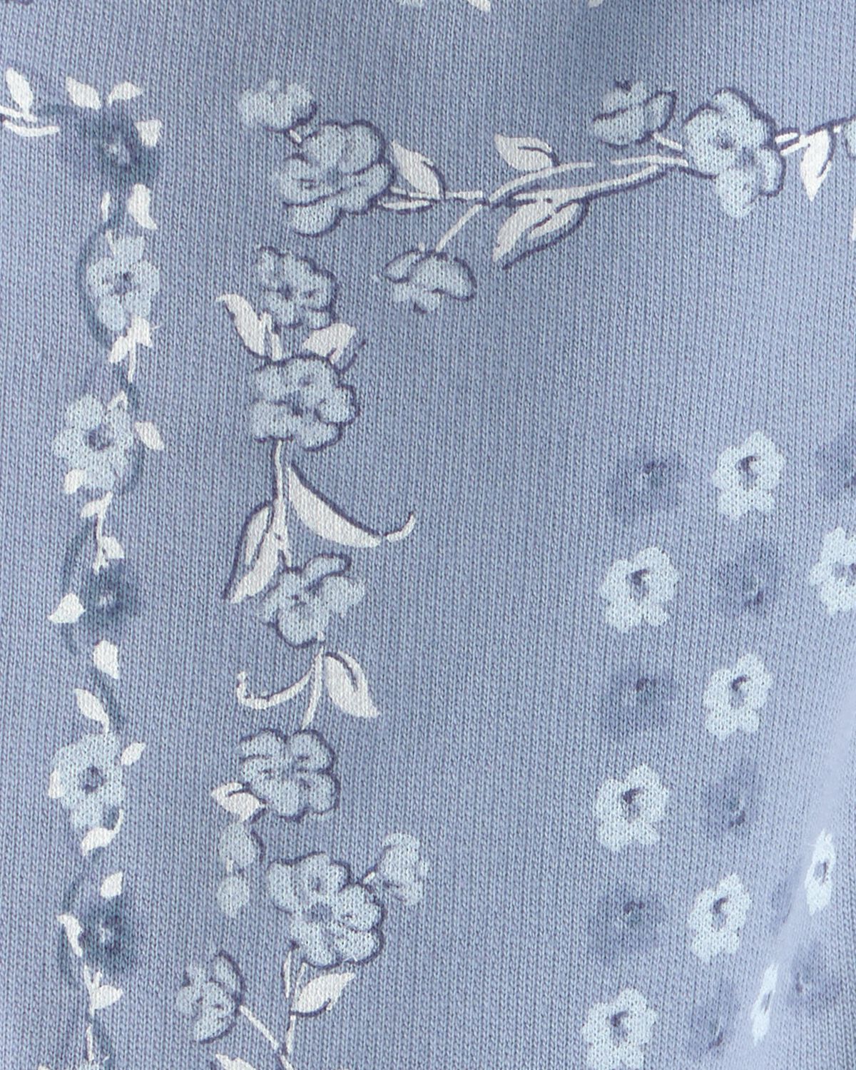 Baby Girl Floral Drawstring Knit Joggers - Blue - Image 3