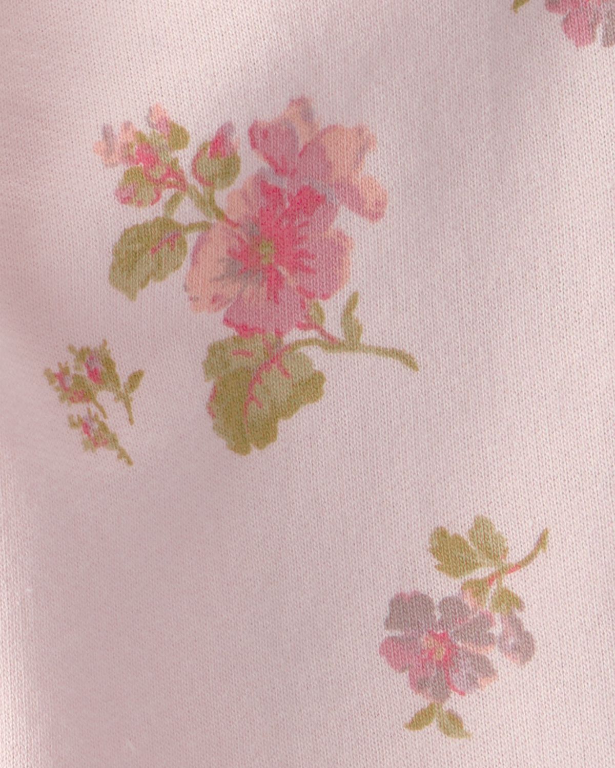 Baby Girl Floral Drawstring Knit Joggers - Pink - Image 3