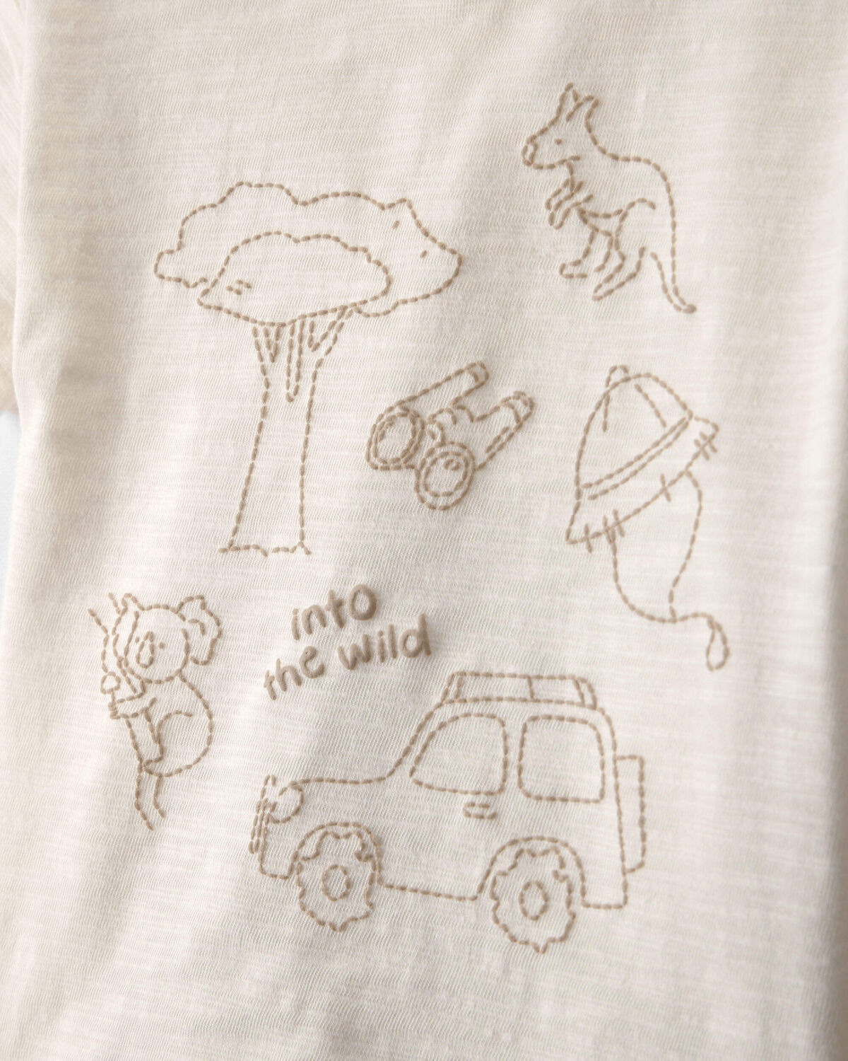 Baby Boy 3-Piece Into The Wild Top, Bodysuit & Short Set - Ivory/Brown - Image 2