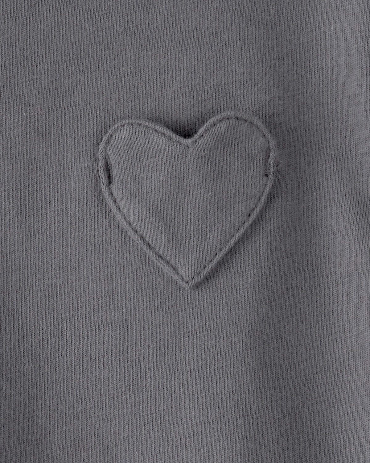 Baby Girl Heart Pocket Top - Grey - Image 2