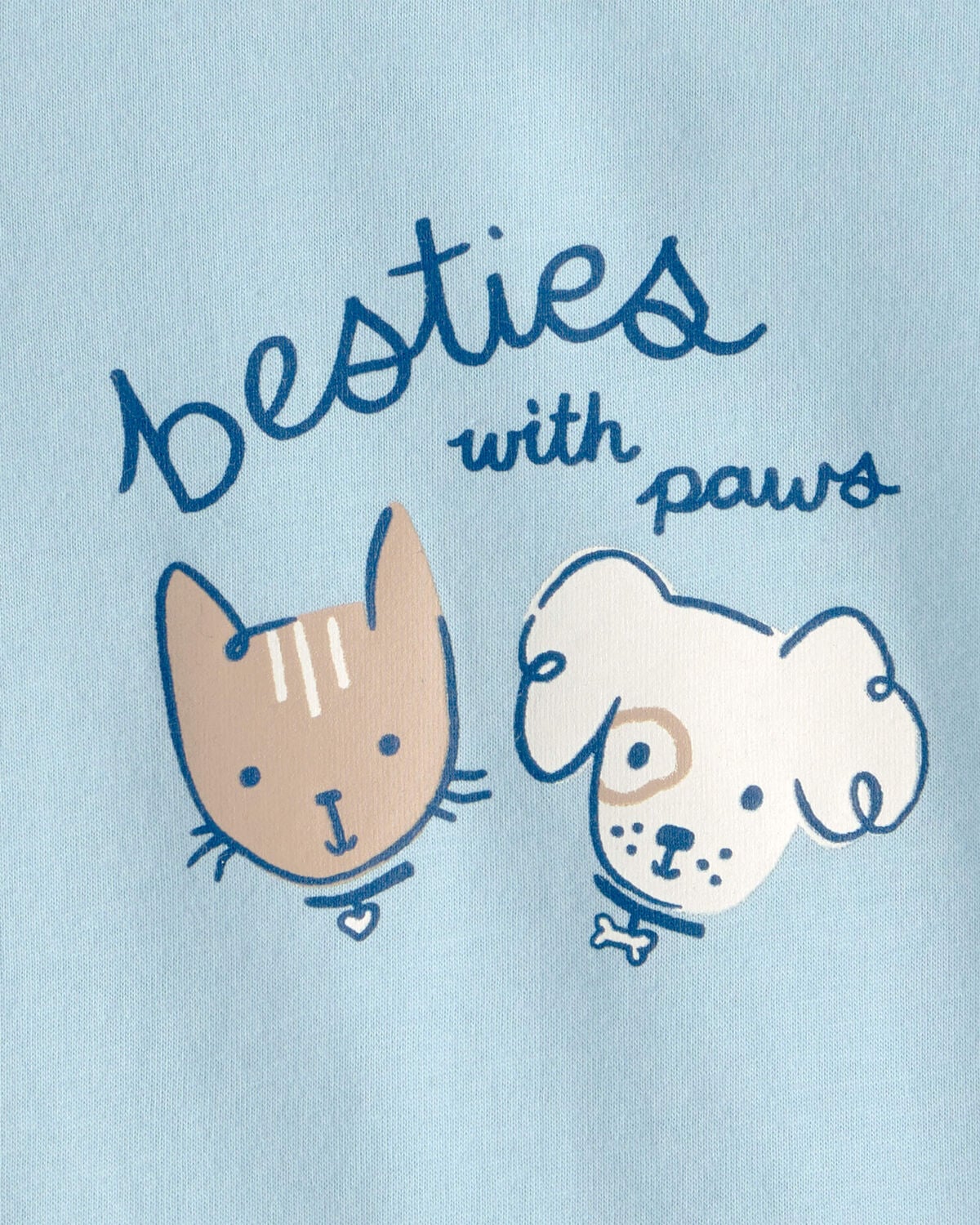 Baby 'Besties With Paws' Graphic Bodysuit - Blue - Image 2