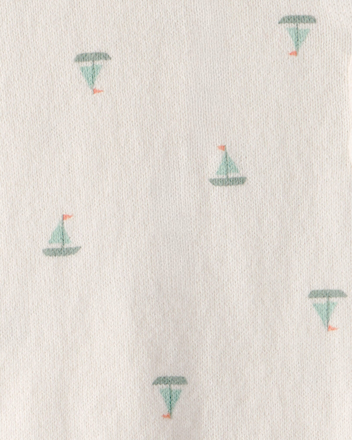 Baby 2-Piece Sailboat Sweater Top & Short Set - Ivory - Image 2