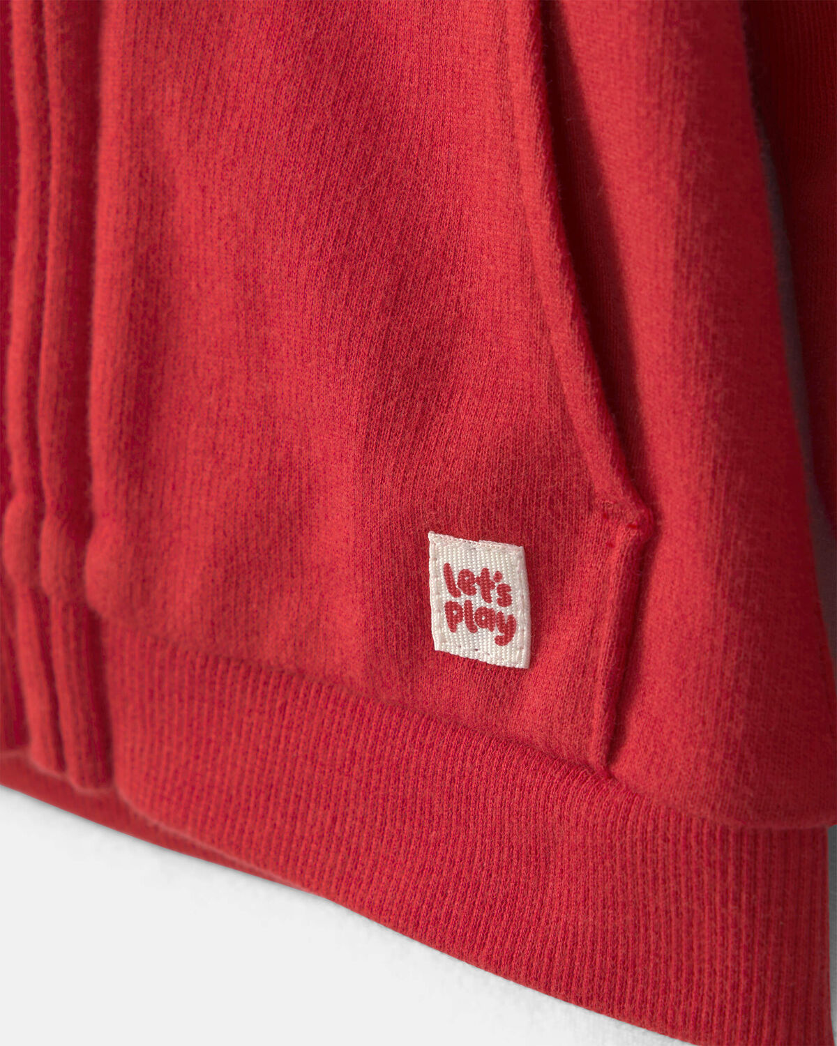 Baby Boy French Terry Zip-Up Hoodie - Red - Image 3