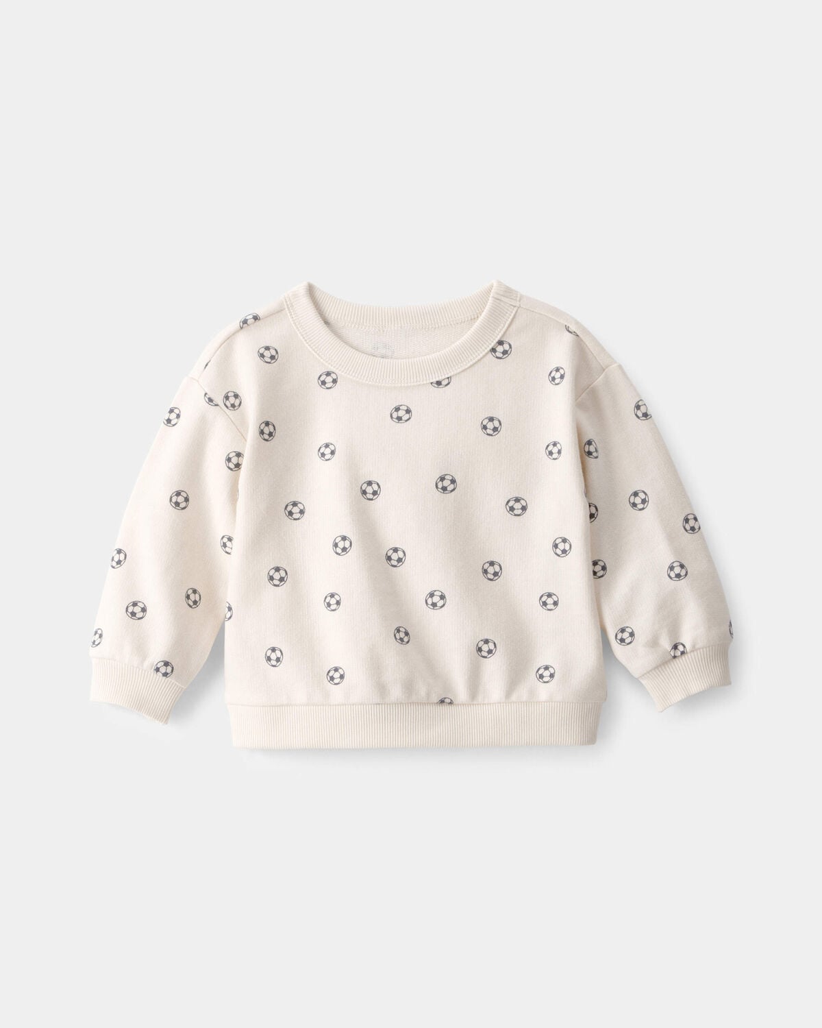 Baby Soccer French Terry Pullover Sweatshirt - Ivory