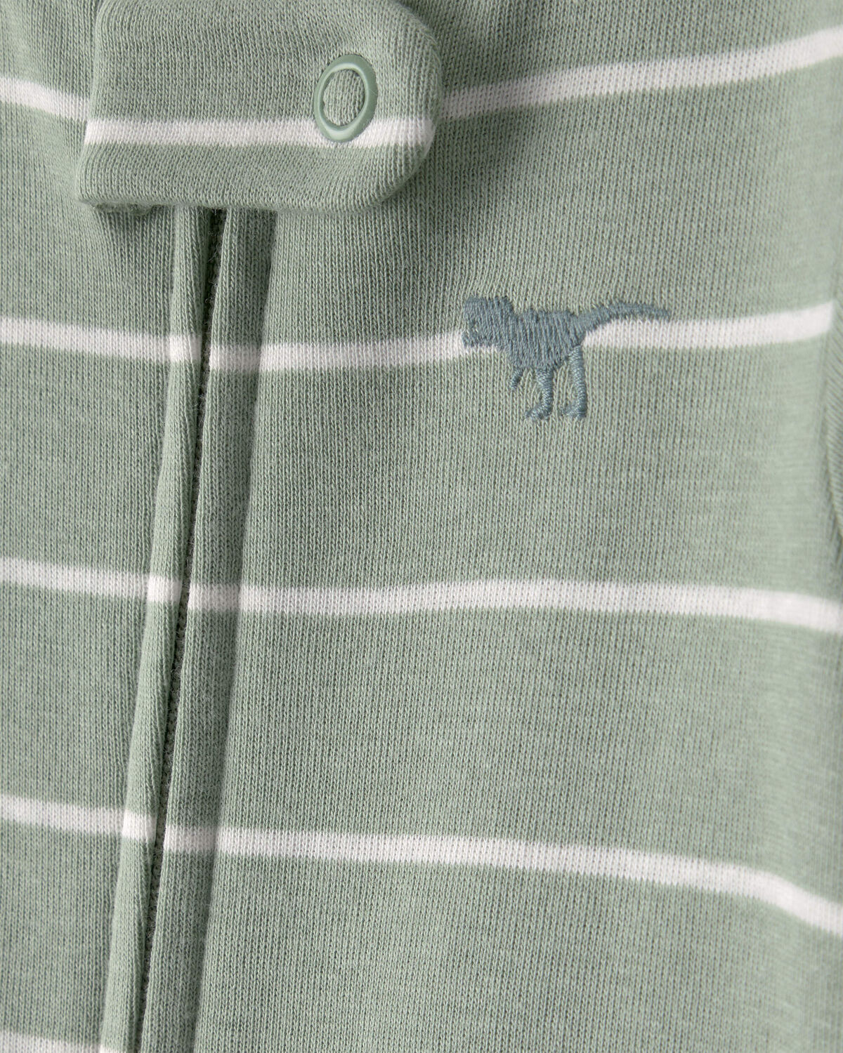 Baby 2-Pack Dinosaur Striped Snug Fit 1-Piece Pajama - Green/Cream - Image 2