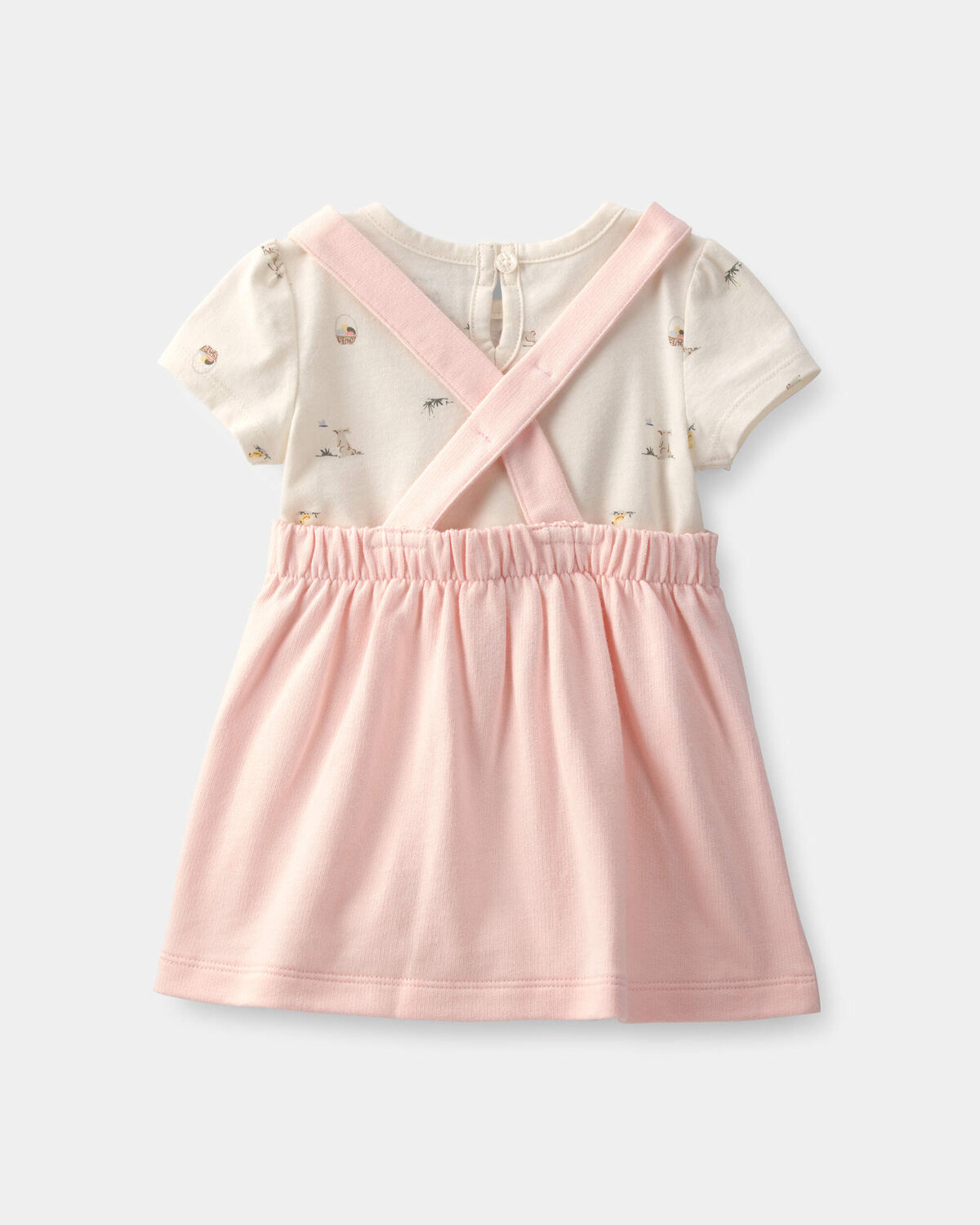 Baby Girl 2-Piece Easter Bunny Jumper Set - Pink/Ivory - Image 2