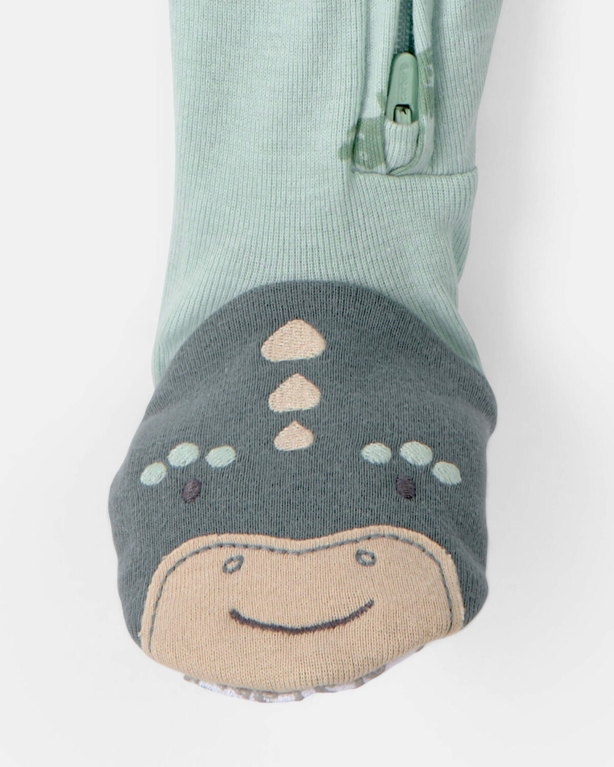 Baby Dinosaur 100% Cotton Snug Fit 1-Piece Pajama - Green - Image 4